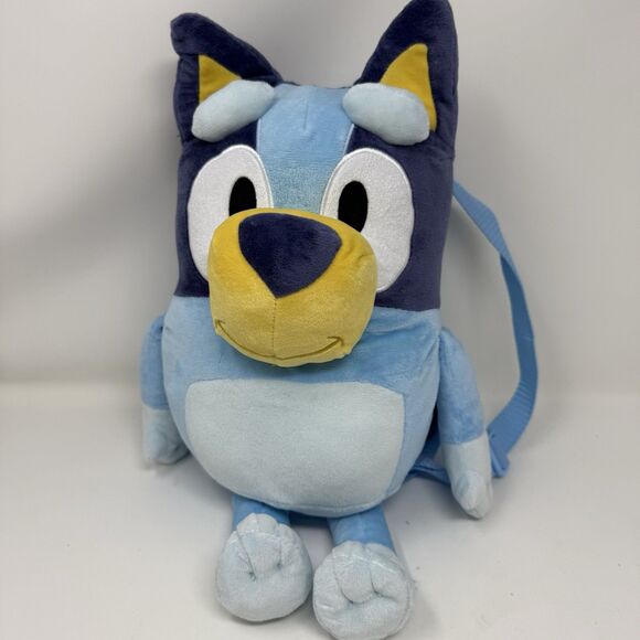 Bluey Plush Stuffed Backpack 16", Blue Soft Zipper Back Adjustable Straps New - Picture 1 of 5